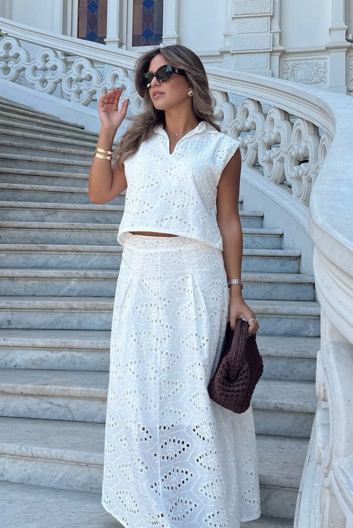 Embroidered Skirt Set