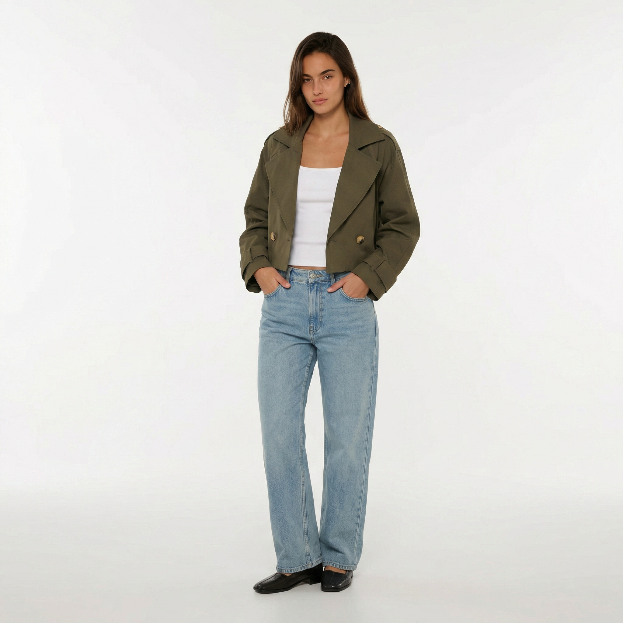 Khaki Cropped Jacket