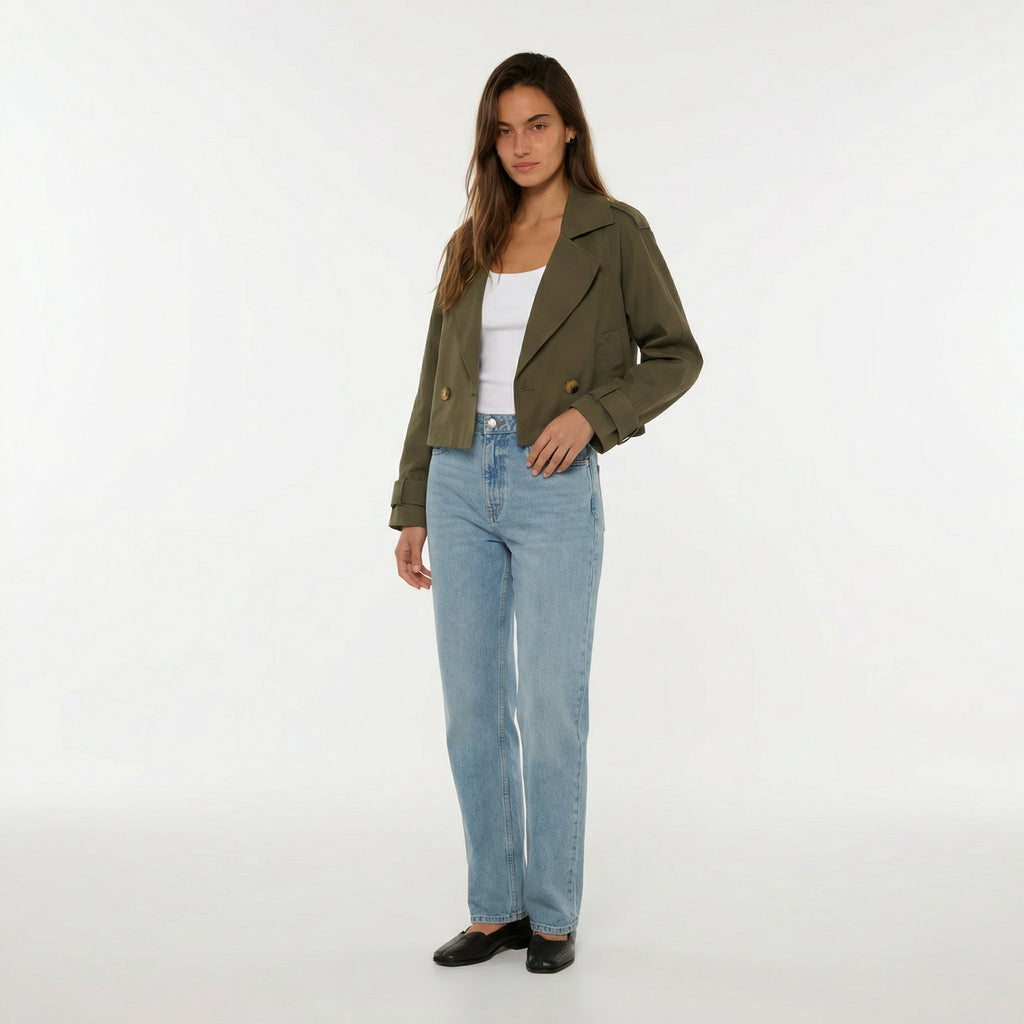 Khaki Cropped Jacket