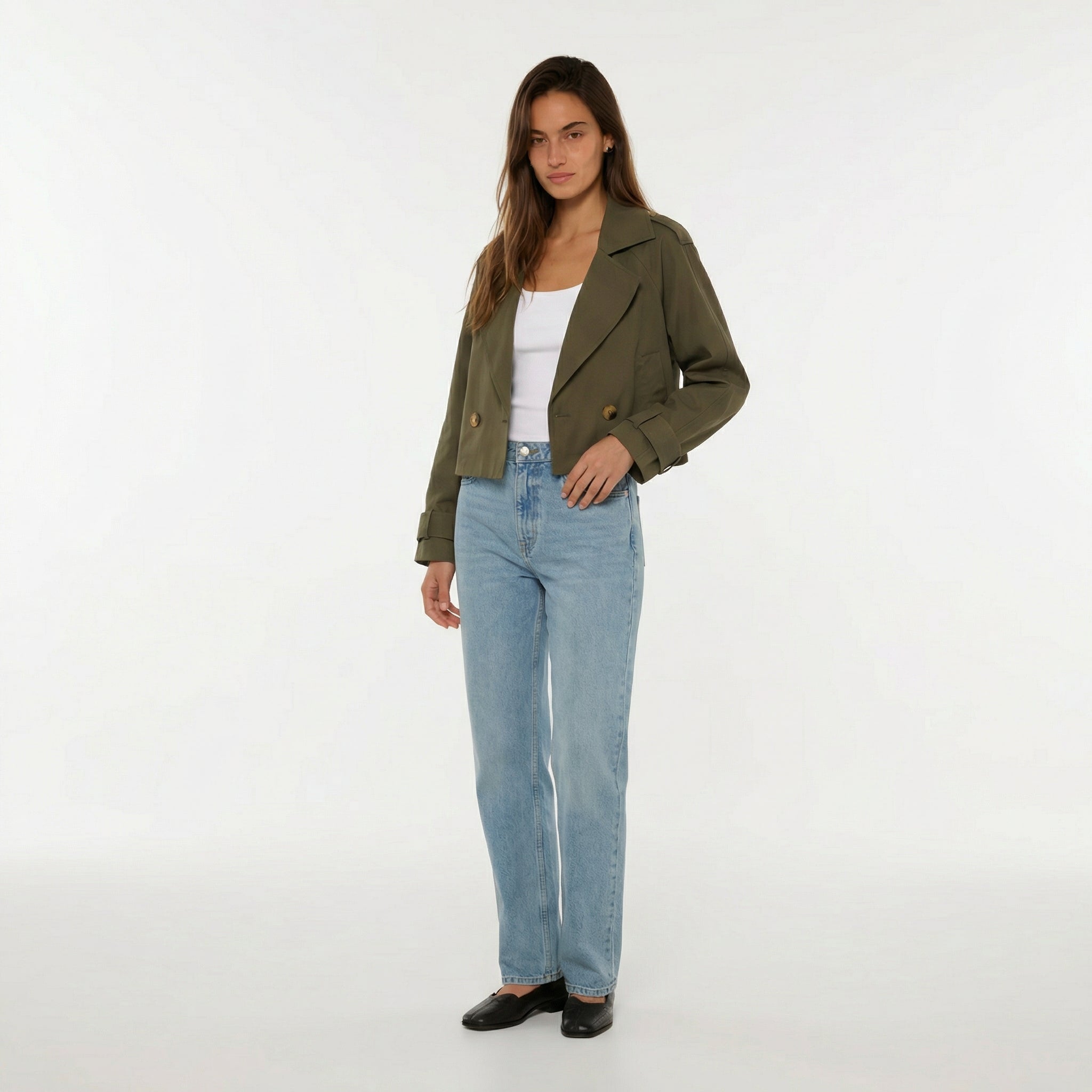 Khaki Cropped Jacket